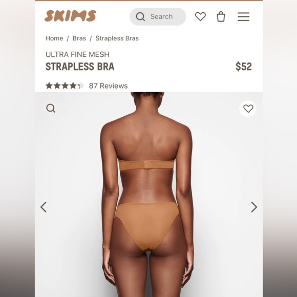 NWT Skims Ultra fine Mesh strapless bra - Picture 5 of 8